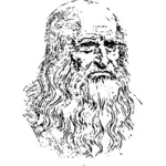 Ilustracja wektorowa portret Leonardo da Vinci