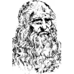 Leonardo da Vinci portret grafika wektorowa