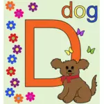 Lettera D con un cane