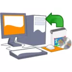 Установить компьютер программное обеспечение CD Векторные картинки