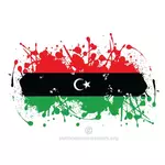 Flag of Libya in ink spatter