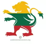 Flag of Lithuania in lion shape