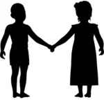 Boy and girl holding