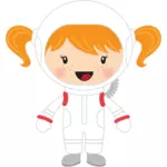 Liten jente astronaut
