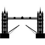 جسر برج لندن في رسم توضيحي بسيط بالأبيض والأسود