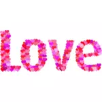 Kärlek och hjärta typografi