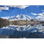 Mountain lake reflectie laag poly