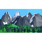 Scena de munte cu zapada