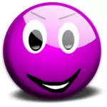Ilustración de vector de smiley cheeky púrpura