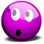 Векторное изображение фиолетовые изумленный смайлик
