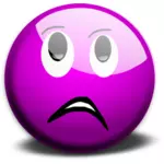 Vector clip art of purple anxious smiley
