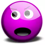 Векторный рисунок фиолетовый злой смайлик