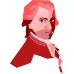 Portret van Mozart vector tekening