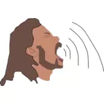 Vector de la imagen del hombre Afro hablando en voz alta
