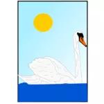 Imagen vectorial cisne blanco