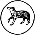 Tótem de clan Magua con lobo en prediseñadas vector blanco y negro