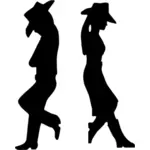 Manliga och kvinnliga cowboys