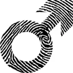 Männlichen Symbol Fingerabdruck