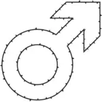 Männlichen Symbol mit Dornen