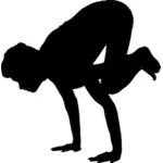 Siluetta di posa maschio di yoga