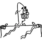 Clip art wektor z linii człowiek za ręcznik