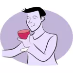ワインを飲む男性