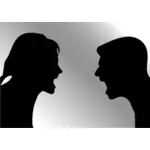 Homem e mulher discutindo