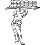 Man carrying pottery