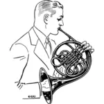Homem tocando corneta