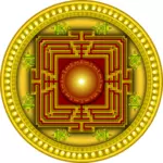 Bild von gelben, roten und Orangen Mandala design
