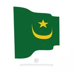 Vlající vlajka Mauritánie