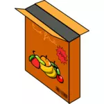 Ilustração em vetor de cereais com caixa de frutas