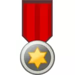 Vektor illustration av golden badge på rött band