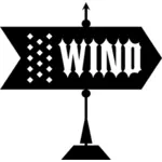 Illustration vectorielle de vieux pointeur de direction de vent style