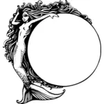 Sjöjungfru med en cirkel