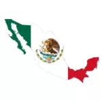 Mexikos flagga och karta