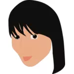 Корейский леди лицо векторное изображение