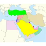 Grafika wektorowa mapa Bliskiego Wschodu