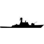 Vojenská loď silueta vektorový obrázek