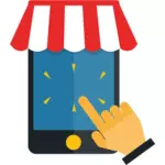 Mobilní nakupování ilustrace