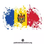 Flagge der Republik Moldau in Tinte verspritzt