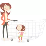 Moeder met dochter winkelen