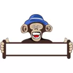 Monkey holding blank sign