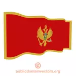 Ondulato bandiera del Montenegro