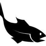 Gambar vektor ikan hitam