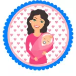 Modern som håller en baby illustration