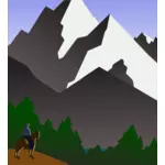 Vuoristo kohtauksen vektorikuva