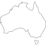 ऑस्ट्रेलिया के नक्शे बाह्यरेखा वेक्टर चित्रण