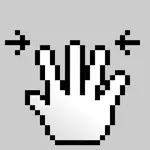 Pixel zeigenden hand