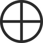 Weltliche Kreuz umkreisten Zeichen Vektor-Bild